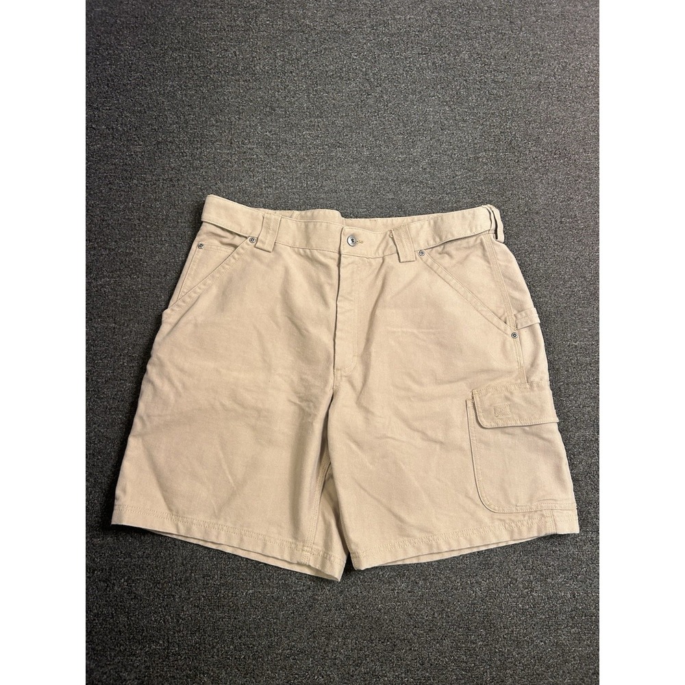 Duluth Trading Cool Dry Fire Hose Cargo Shorts Tan Mens 40 Work Stretch Waist‎